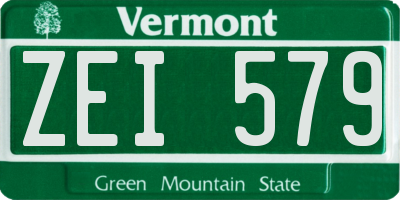 VT license plate ZEI579