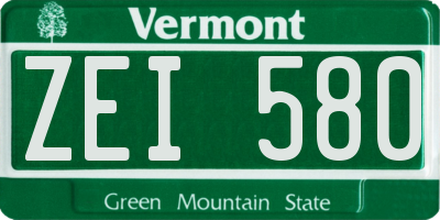 VT license plate ZEI580