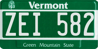 VT license plate ZEI582