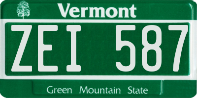 VT license plate ZEI587