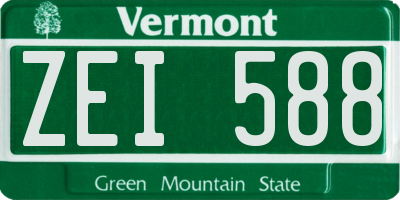 VT license plate ZEI588
