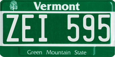 VT license plate ZEI595
