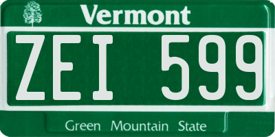 VT license plate ZEI599