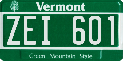 VT license plate ZEI601
