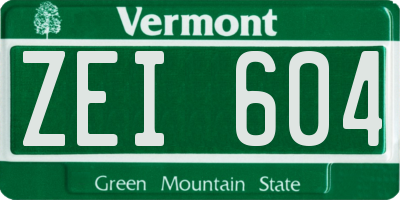 VT license plate ZEI604
