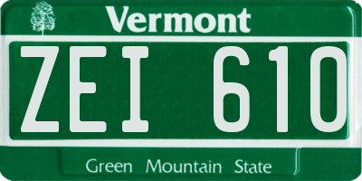 VT license plate ZEI610