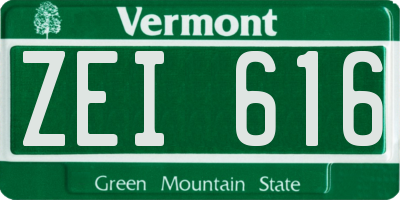 VT license plate ZEI616
