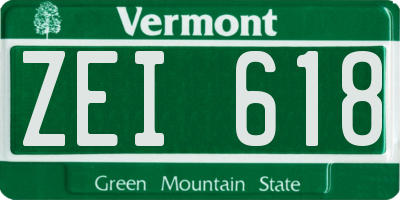 VT license plate ZEI618
