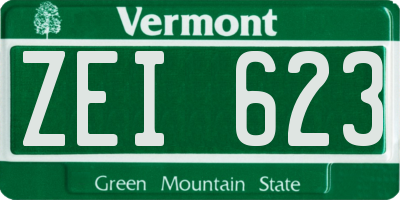 VT license plate ZEI623