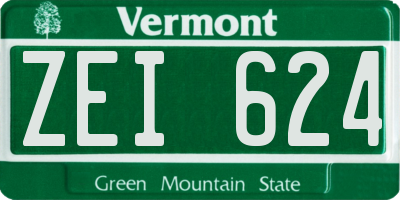 VT license plate ZEI624