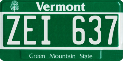 VT license plate ZEI637