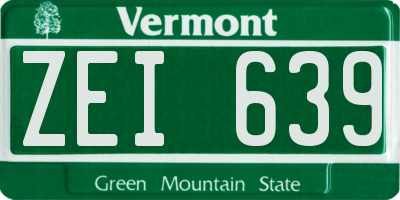 VT license plate ZEI639