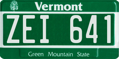 VT license plate ZEI641