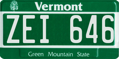VT license plate ZEI646