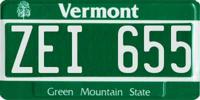 VT license plate ZEI655