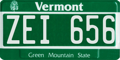 VT license plate ZEI656