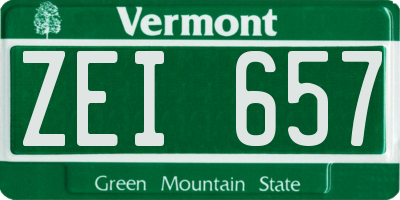 VT license plate ZEI657