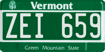 VT license plate ZEI659