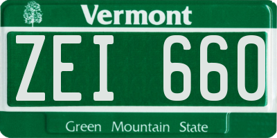 VT license plate ZEI660
