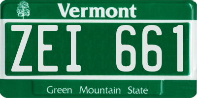 VT license plate ZEI661