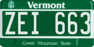 VT license plate ZEI663