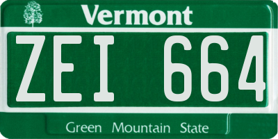 VT license plate ZEI664