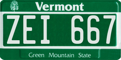 VT license plate ZEI667