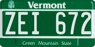 VT license plate ZEI672