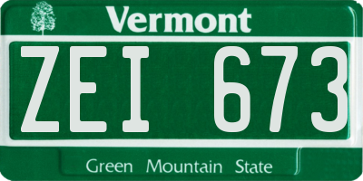 VT license plate ZEI673