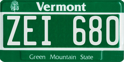 VT license plate ZEI680