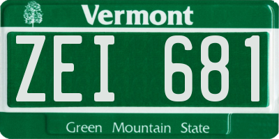 VT license plate ZEI681