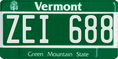 VT license plate ZEI688