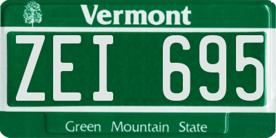 VT license plate ZEI695