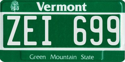 VT license plate ZEI699
