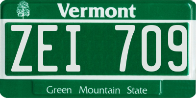 VT license plate ZEI709