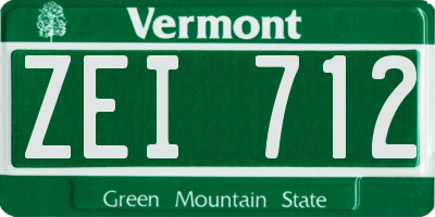 VT license plate ZEI712