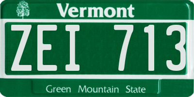 VT license plate ZEI713