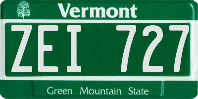 VT license plate ZEI727