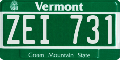 VT license plate ZEI731