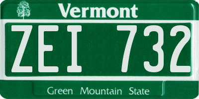 VT license plate ZEI732