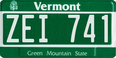 VT license plate ZEI741