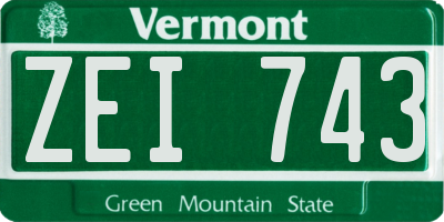 VT license plate ZEI743