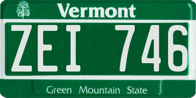 VT license plate ZEI746