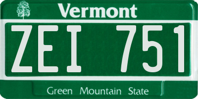 VT license plate ZEI751