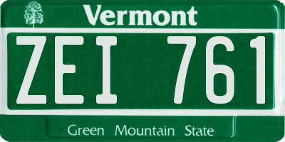 VT license plate ZEI761