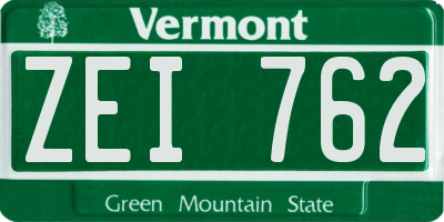 VT license plate ZEI762