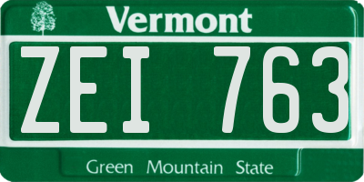 VT license plate ZEI763
