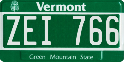 VT license plate ZEI766