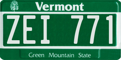 VT license plate ZEI771
