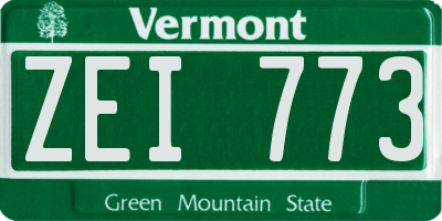 VT license plate ZEI773
